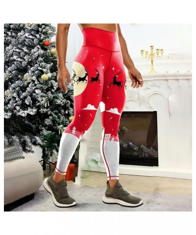 Ugly Plus Size Christmas Leggings for Women Tummy Control Xmas Graphic Tights Ankle High Waist Athletic Leggings A009-wine $8...