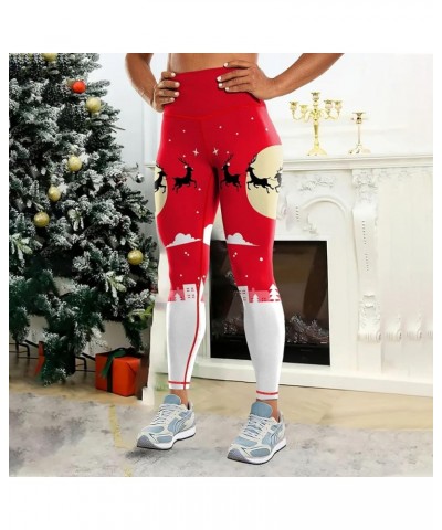 Ugly Plus Size Christmas Leggings for Women Tummy Control Xmas Graphic Tights Ankle High Waist Athletic Leggings A009-wine $8...