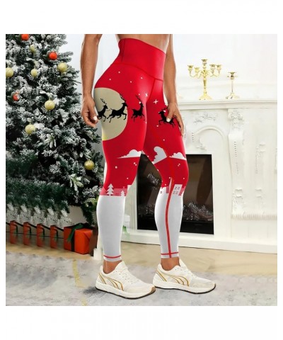 Ugly Plus Size Christmas Leggings for Women Tummy Control Xmas Graphic Tights Ankle High Waist Athletic Leggings A009-wine $8...