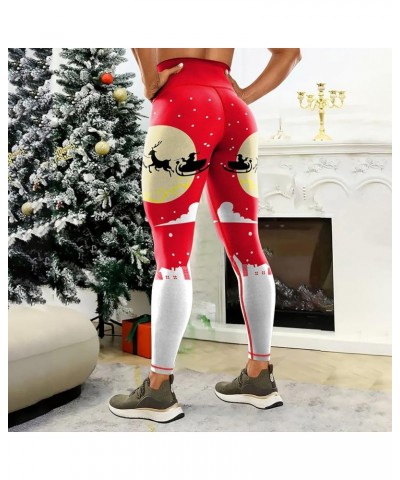 Ugly Plus Size Christmas Leggings for Women Tummy Control Xmas Graphic Tights Ankle High Waist Athletic Leggings A009-wine $8...