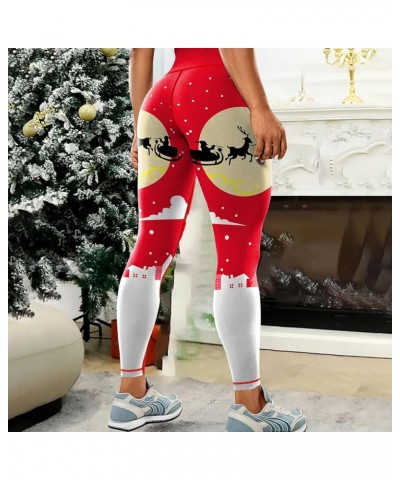 Ugly Plus Size Christmas Leggings for Women Tummy Control Xmas Graphic Tights Ankle High Waist Athletic Leggings A009-wine $8...