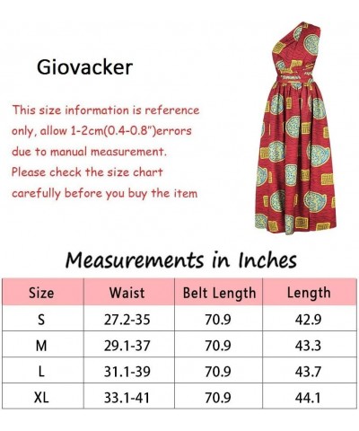 Giovacker Women's African Print Casual Party Dress Dashiki Traditional Costume Long Style Big Circle $23.04 Others