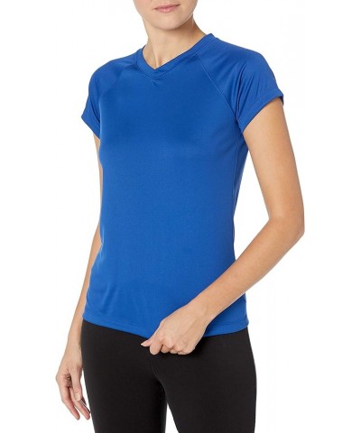 Women's Short Sleeve Double Dry Performance T-Shirt Royal Blue $11.59 Activewear