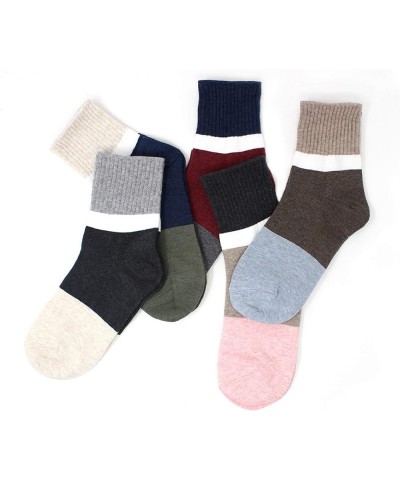 Multi-Pack Pairs Women's Made In Korea Cute Novelty Lightweight Solid Color Casual Cotton Crew Socks Color Block $10.39 Socks