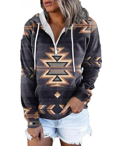 Women's Aztec Hoodie Geometric Zip Up Pocket Sweatshirt Western Ethnic Print Casual Long Sleeve Pullover Hooded Tops Color5 $...