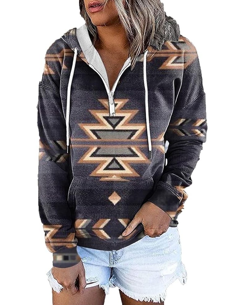 Women's Aztec Hoodie Geometric Zip Up Pocket Sweatshirt Western Ethnic Print Casual Long Sleeve Pullover Hooded Tops Color5 $...