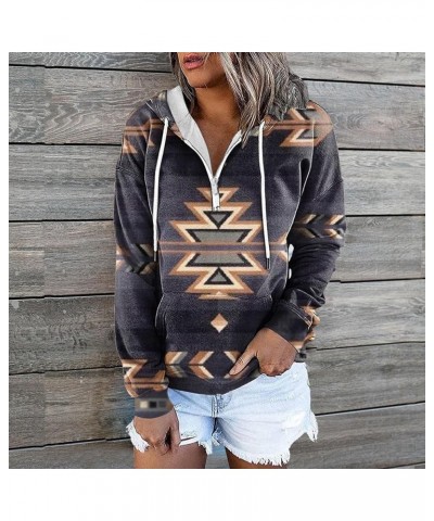 Women's Aztec Hoodie Geometric Zip Up Pocket Sweatshirt Western Ethnic Print Casual Long Sleeve Pullover Hooded Tops Color5 $...