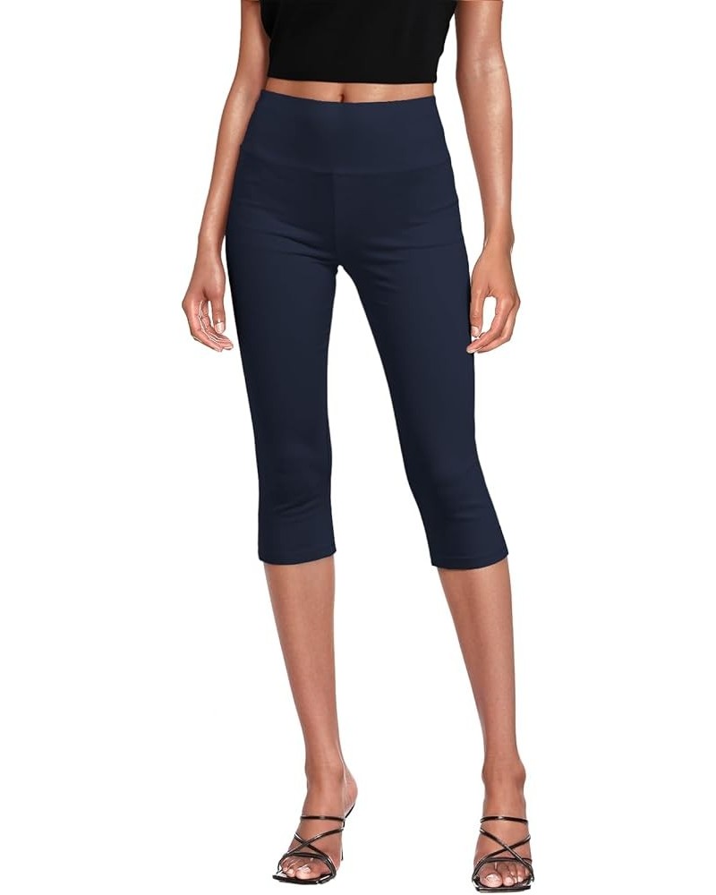 Womens Super Comfy Stretch Pull On Millennium Twill Capri Pants Capri Capri-navy $15.50 Pants