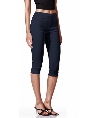 Womens Super Comfy Stretch Pull On Millennium Twill Capri Pants Capri Capri-navy $15.50 Pants