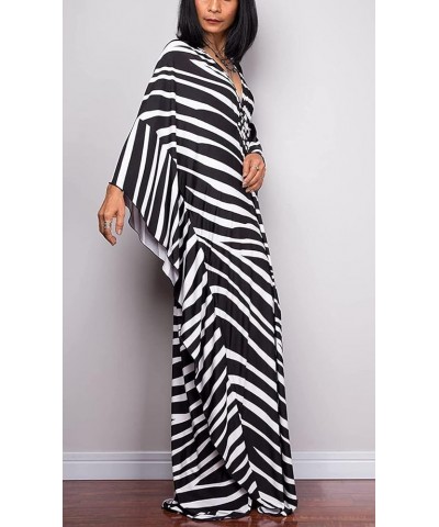 Womens Caftan Floral Print Kaftan Dress Short Sleeve Swimsuit Cover up Loungewear for Summer C-zebra $12.39 Swimsuits