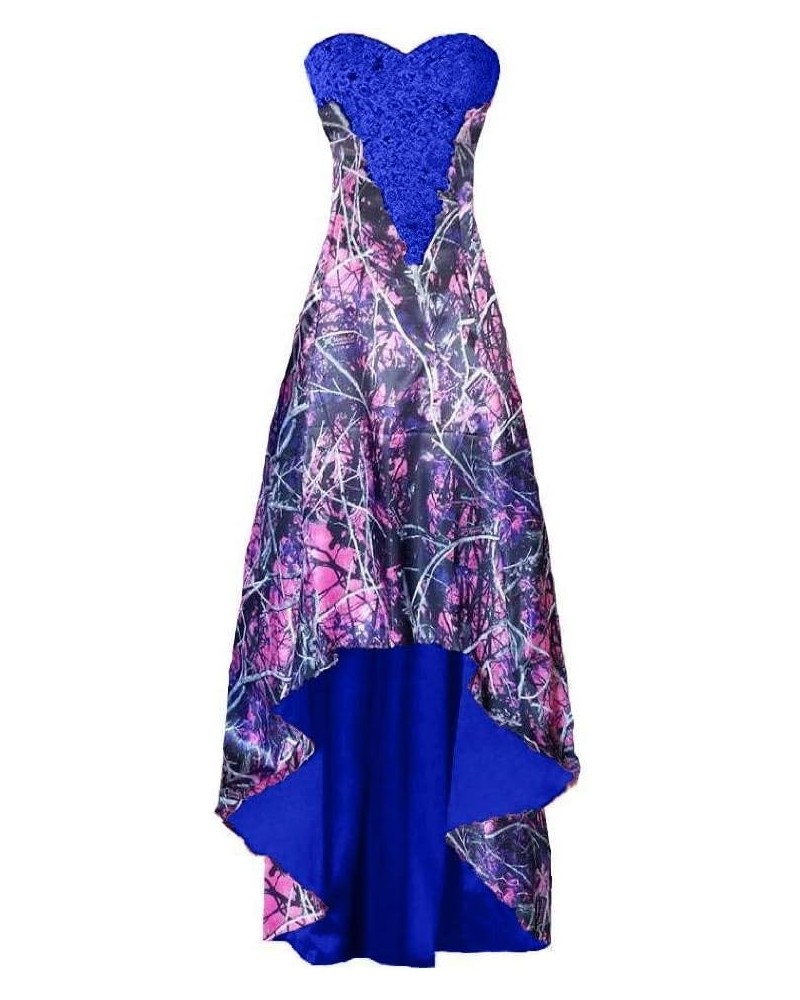 Camo and Lace High Low Wedding Dresses Evening Prom Reception Gowns Muddy Camo & Royal Blue $36.64 Dresses