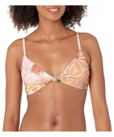 Women's Standard Ribbed Love The Surf Knotted Bikini Top Toasted Nut Bloom Boogie S $26.46 Swimsuits