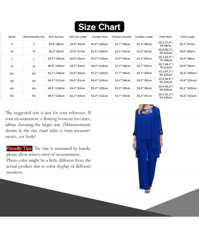 Womens Chiffon Pant Suits 3 Piece Mother of The Bride Wedding Outfit Evening Gowns Dress Suit Blue $20.91 Suits