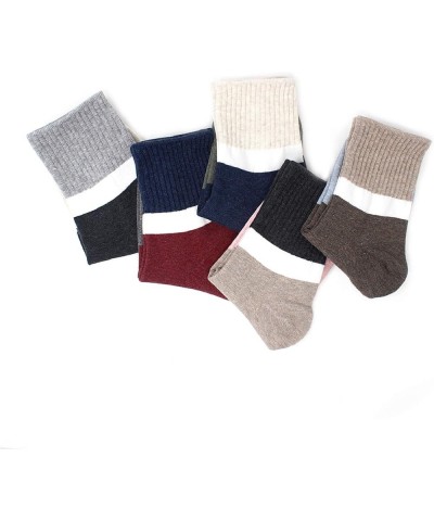 Multi-Pack Pairs Women's Made In Korea Cute Novelty Lightweight Solid Color Casual Cotton Crew Socks Color Block $10.39 Socks