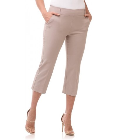 Women's EcoCosy Comfort Classic Chic Cropped Capri Pant Khaki $26.54 Pants