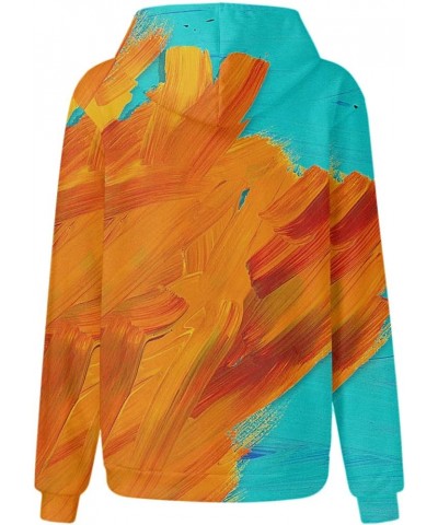 Women's Fashion Tie Dye Print Pullover Hoodie Long Sleeve Drawstring Hoodie Oversized Loose Sweatshirt with Pocket Torange $1...