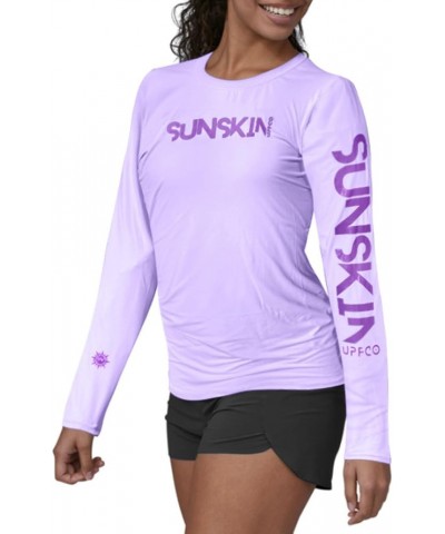 SUNSKIN Women's UPF 50 Long Sleeve Swim Shirt Rash Guard Quick Dry Lightweight Purple $15.19 Swimsuits