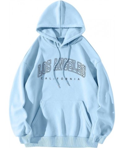 Womens Hoodies Pullover Los Angeles Sweatshirt Women Oversized Graphic Hoodie Drawstring Hooded Sweatshirts for Teen Girls B-...