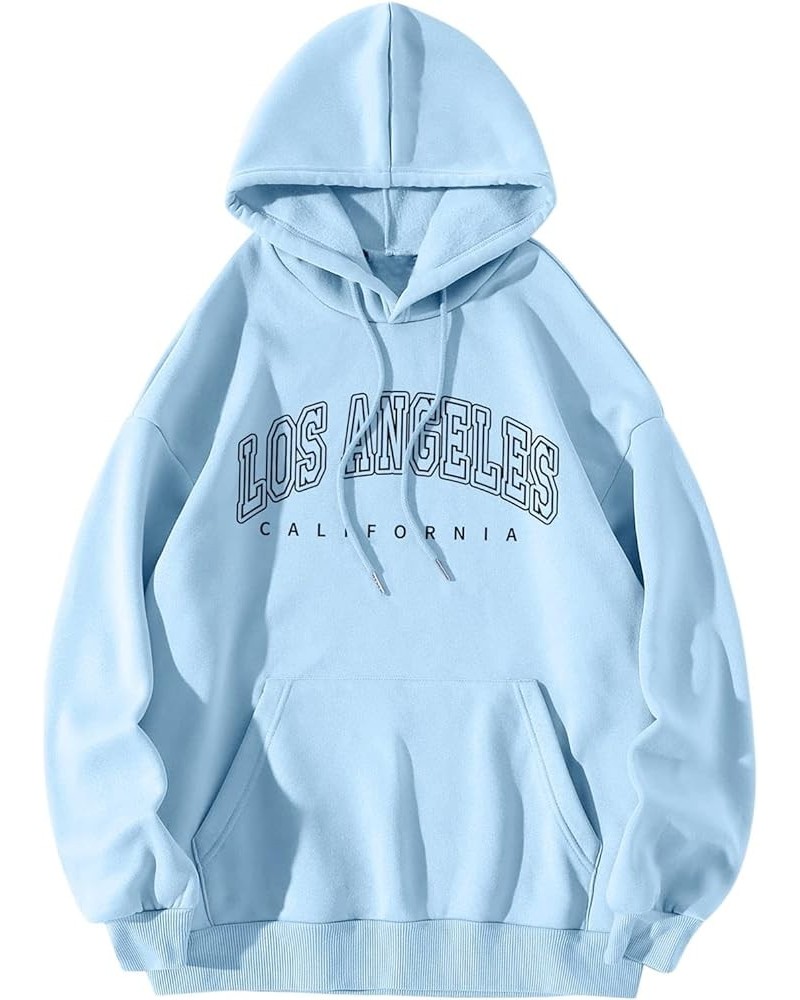 Womens Hoodies Pullover Los Angeles Sweatshirt Women Oversized Graphic Hoodie Drawstring Hooded Sweatshirts for Teen Girls B-...