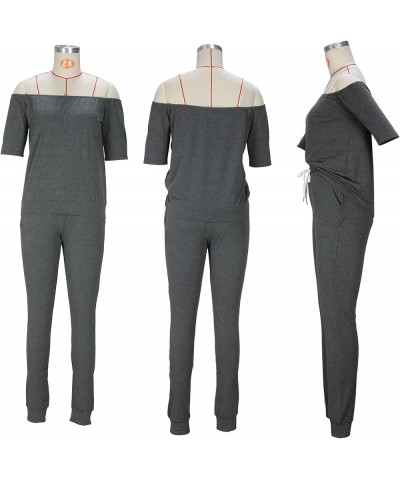 Women's Two Piece Outfit Joggers Sets Long Sleeve Tracksuit Sweatpants Sets 9233-blue $14.21 Activewear