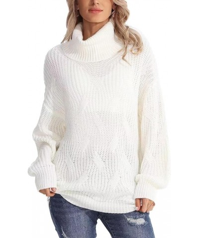 Red Sweater for Women Crop Turtle Neck Ribbed Knit Tops Women's Casual Solid Color Sweater Long Sleeve Sweatshirts White-m100...