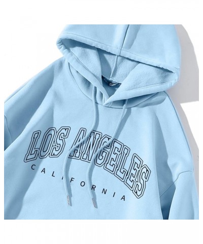 Womens Hoodies Pullover Los Angeles Sweatshirt Women Oversized Graphic Hoodie Drawstring Hooded Sweatshirts for Teen Girls B-...