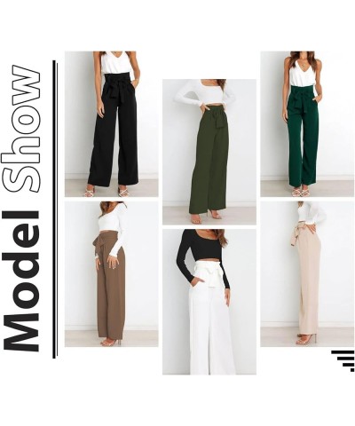 Women High Waisted Wide Leg Pants Long Straight Trousers Stretchy Casual Pant Army Green $19.17 Pants