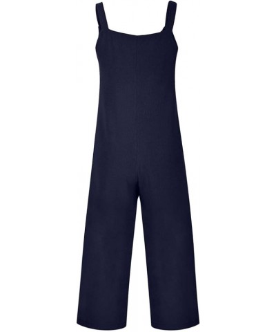 Jumpsuits for Women Summer Adjustable Strap Rompers Loose Fit Sleeveless Casual Pants Comfy Overalls with Pocket Fnavy $7.01 ...