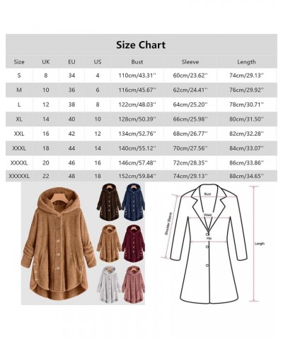 Women's Fashion Fuzzy Fleece Jacket Fluffy Hooded Baggy Faux Sherpa Open Front Teddy Coat Outerwear with Pocket 1530-arfbcx-g...