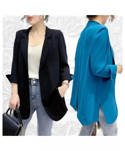 Women Chiffon Thin Loose Spring Summer Autumn Casual Office Work Blazer Jacket Gray9 $25.10 Blazers