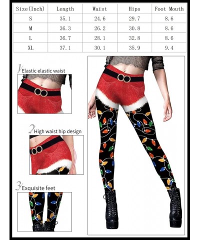 Women's Ugly Christmas Legging Xmas High Waisted Holiday Workout Pant Tights Leggings Snowflake $10.12 Leggings