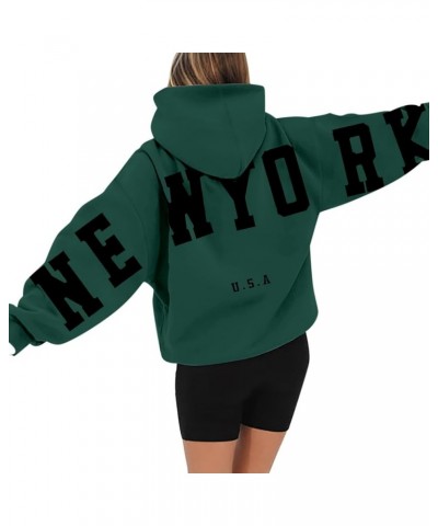 Women's Long Sleeved Zipperless Printed Hoodie With Back Rose Tops Lightweight Sweatshirts Oversized Vintage 01b-green $9.50 ...