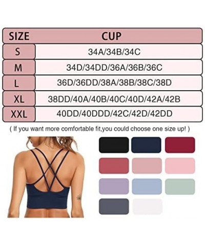 3 Pack Strappy Sports Bras for Women Sexy Crisscross for Yoga Running Athletic Gym Workout Fitness Tank Tops 3 Pack-black+whi...