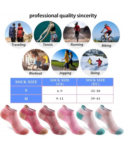 Ankle Socks Women's With Cushioned Athletic Running No Show Low Cut Tab Socks 6-Pairs 6pairs-red-colorful $11.99 Activewear