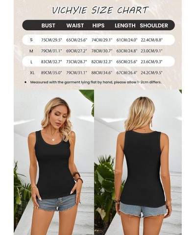 Womens Summer Tank Tops Crewneck Sleeveless Shirts Ribbed Tanks Slim Fitted Casual Basic Tee Shirt Wine Red $11.04 Tanks