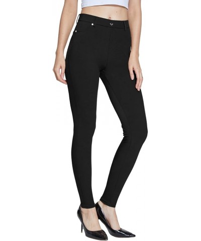 Women's Dress Pants Pull-on Super Stretch Business Casual Jeggings Capris Work Leggings with Pockets A - Black $23.59 Leggings