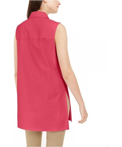 Womens Button-Down Sleeveless Button-Down Top Pink $14.69 Blouses