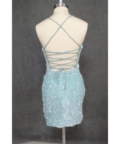 Short Sparkly Homecoming Dresses Sequins Spaghetti Straps Prom Cocktail Dresses Red $21.50 Dresses