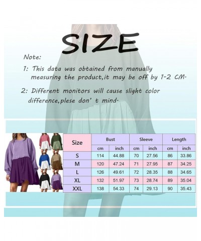 Sweatshirt Dress Women Oversized Long Sleeve Crewneck Pullover Tops Patchwork Baggy Flowy Fall Casual Sweatshirts Mini Dress ...