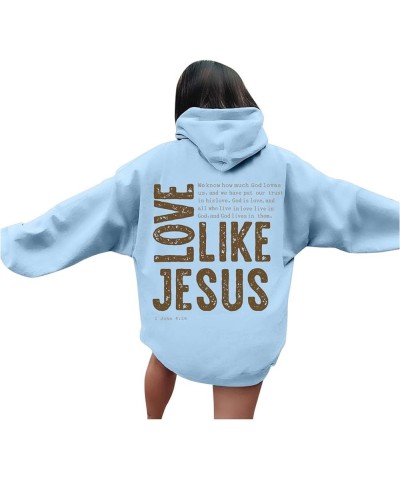 Love Like Jesus Womens Hoodies Pullover Long Sleeve Pullover Hoodies Casual Hooded Sweatshirt Winter Clothes For Women Light ...