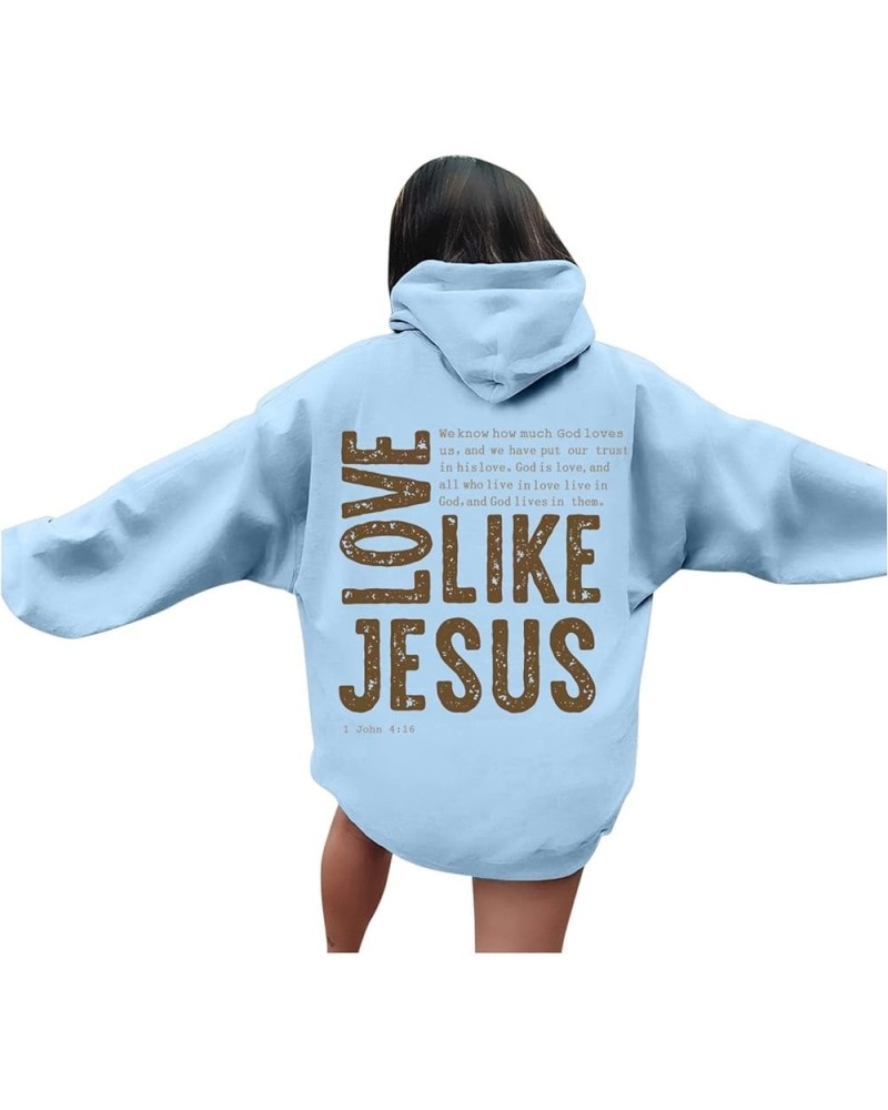 Love Like Jesus Womens Hoodies Pullover Long Sleeve Pullover Hoodies Casual Hooded Sweatshirt Winter Clothes For Women Light ...