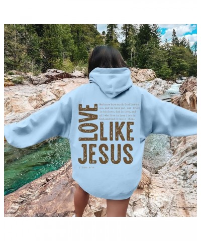 Love Like Jesus Womens Hoodies Pullover Long Sleeve Pullover Hoodies Casual Hooded Sweatshirt Winter Clothes For Women Light ...