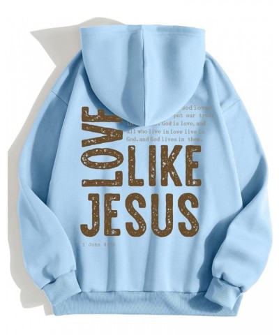 Love Like Jesus Womens Hoodies Pullover Long Sleeve Pullover Hoodies Casual Hooded Sweatshirt Winter Clothes For Women Light ...