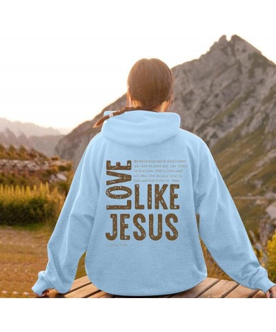 Love Like Jesus Womens Hoodies Pullover Long Sleeve Pullover Hoodies Casual Hooded Sweatshirt Winter Clothes For Women Light ...