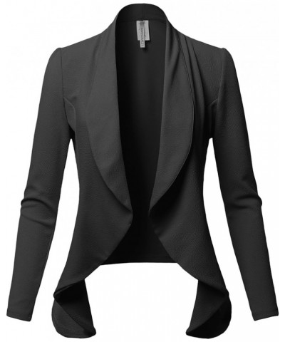 Women's Solid Formal Office Style Open Front Long Sleeves Blazer - Made in USA Aawbzl0001 Charcoal $15.18 Blazers