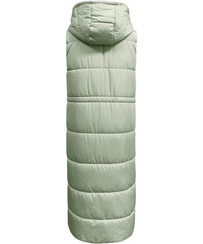 Womens Long Puffer Hoodies Vest Zipper Up Stand Collar Padded Jackets Winter Warm Stand Collar Sleeveless Quilted Gilet 01-gr...