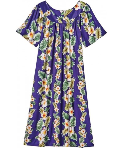 Womens Muumuu House Dress Lounger Short Sleeve with Pockets 42 Purple/White Mid Length $16.22 Sleep & Lounge