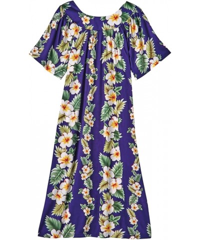 Womens Muumuu House Dress Lounger Short Sleeve with Pockets 42 Purple/White Mid Length $16.22 Sleep & Lounge