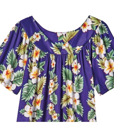 Womens Muumuu House Dress Lounger Short Sleeve with Pockets 42 Purple/White Mid Length $16.22 Sleep & Lounge