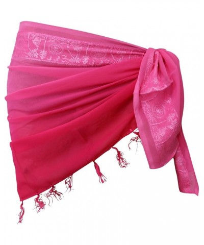 Sarong Swimsuit Coverup for Women Chiffon Short Beach Wrap Skirt Sheer Scarf Bathing Suit Sarong Fuscia, Plain $8.95 Swimsuits